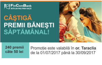 Câştigă premii băneşti săptămânal în or. Taraclia – premianţii V etapei
