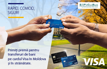 Câştigă cu Visa şi FinComBank, folosind serviciul “Transfer de la card la card (P2P)!