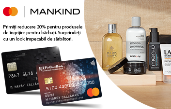 Achită pe www.mankind.co.uk cu cardul Mastercard de la FinComBank şi beneficiază de reduceri!