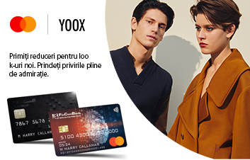 Plăteşte pe YOOX cu cardul Mastercard de la FinComBank şi garantat primeşti reduceri!