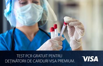 Test PCR gratuit pentru deţinătorii de carduri Visa premium