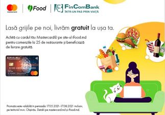 Livrare gratuită din restaurantele tale preferate prin ifood.md cu cardul Mastercard de la FinComBank