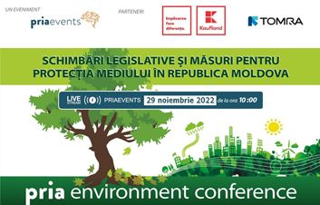 Vă invităm să participaţi la conferinţa online PRIA ENVIRONMENT CONFERENCE MOLDOVA pe 29 noiembrie