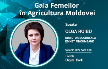 Olga ROIBU, Directoarea Sucursalei Nr.15, speakerul evenimentului „Gala Femeilor în Agricultura Moldovei”