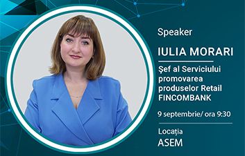 Iulia Morari, Şef al Serviciului promovarea produselor Retail, speakerul evenimentului „Pria Excellence in Education Awards Moldova”