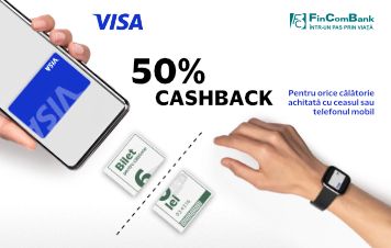 Получайте 50% cashback за каждую поездку на общественном транспорте в Кишиневе и Бельцах на свою карту VISA от FinComBank