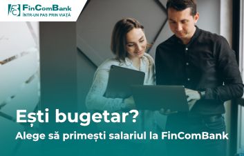 Alege cardul salarial de la FinComBank pentru bugetari