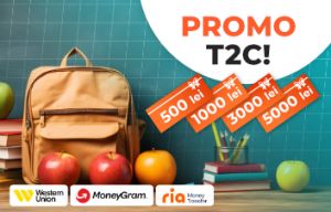 PROMO! Primeşte transferuri bancare prin serviciul T2C şi câştigă premii băneşti!