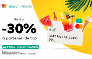 Reduceri de până la 30% la achitarea cu cardul Mastercard în aplicaţia Glovo